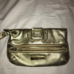 Jimmy Choo fold over Metallic clutch